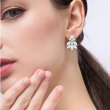 Huitan Temperament Women's Stud Earrings for Party Brilliant Cubic Zircon Modern Fashion Female Earrings Fancy Anniversary Gift
