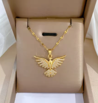 Stainless Steel Phoenix Eagles Pendant Necklace For Women Girl 2023 New Trend Choker Neck Chain Jewelry Gift Party