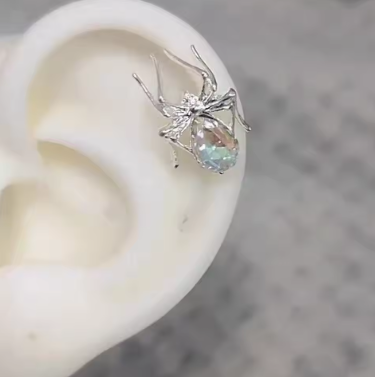 1pc Exquisite Sweet Cool Spider Earrings For Women New Style Personality Fashion Ear Bone Studs Niche Ear Jewelry