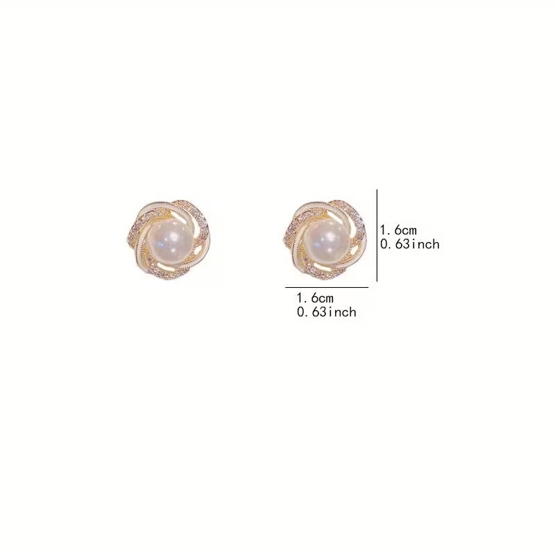 1 Pair 2pcs, Twisted Bead Geometric Hypoallergenic Earrings, High-Quality Jewelry, Upgraded Fashion Earrings, Premium Decorative Earrings