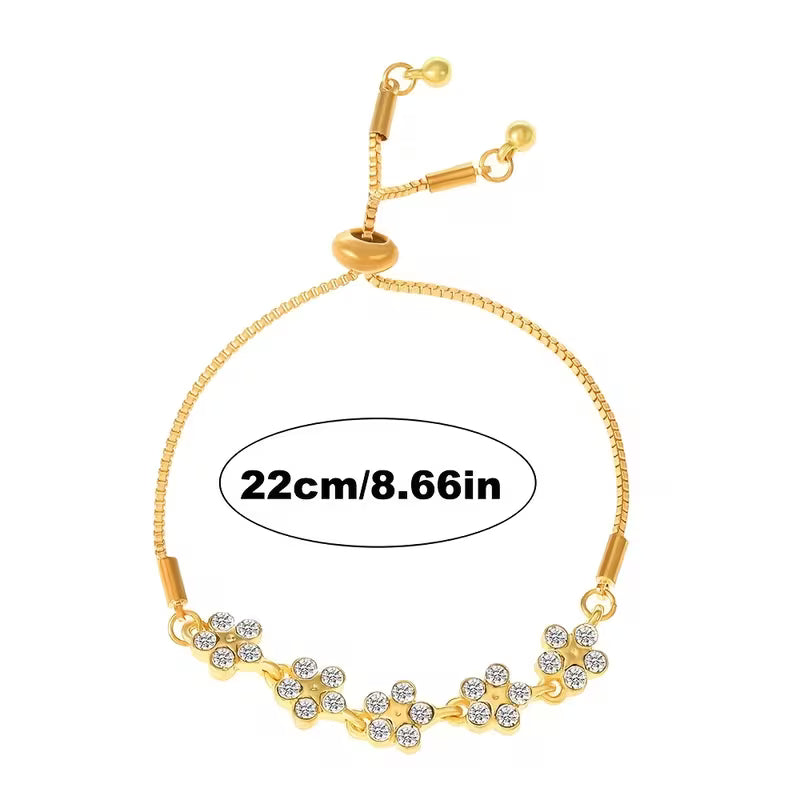 A Vintage-inspired, Simple, Fashionable, and Versatile Synthetic Zirconia Floral Valentine's Day Bracelet