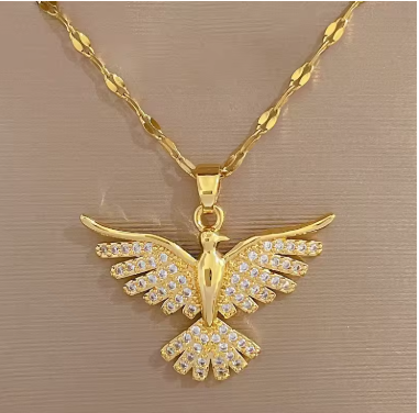 Stainless Steel Phoenix Eagles Pendant Necklace For Women Girl 2023 New Trend Choker Neck Chain Jewelry Gift Party