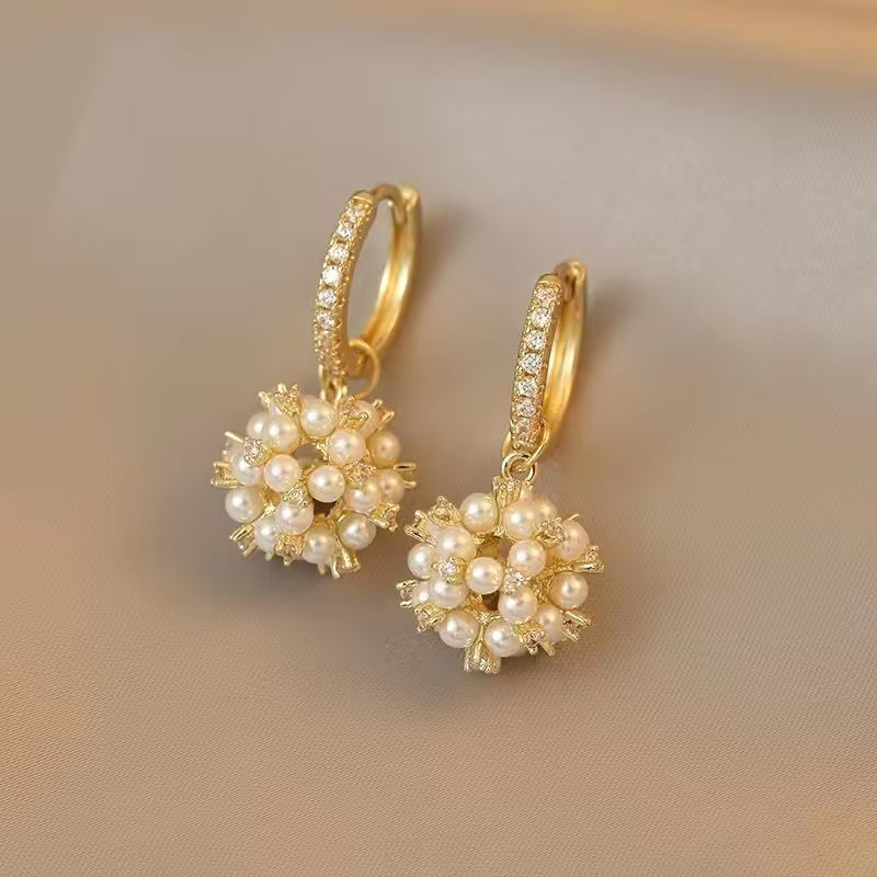 3pcs Sparkling Simulated Imitation Pearl Pendant Earrings Necklace Set